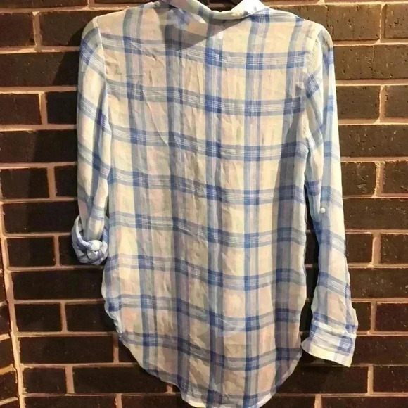 Abercrombie & Fitch Women’s Small Semi Sheer Button Down Long Sleeve Blouse - Picture 2 of 5